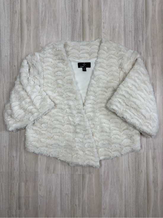Ronni Nicole Jackets & Blazers - Ronni Nicole Cream Faux Fur Open-Front Teddy Jacket Small Mob Wife Soft Glam